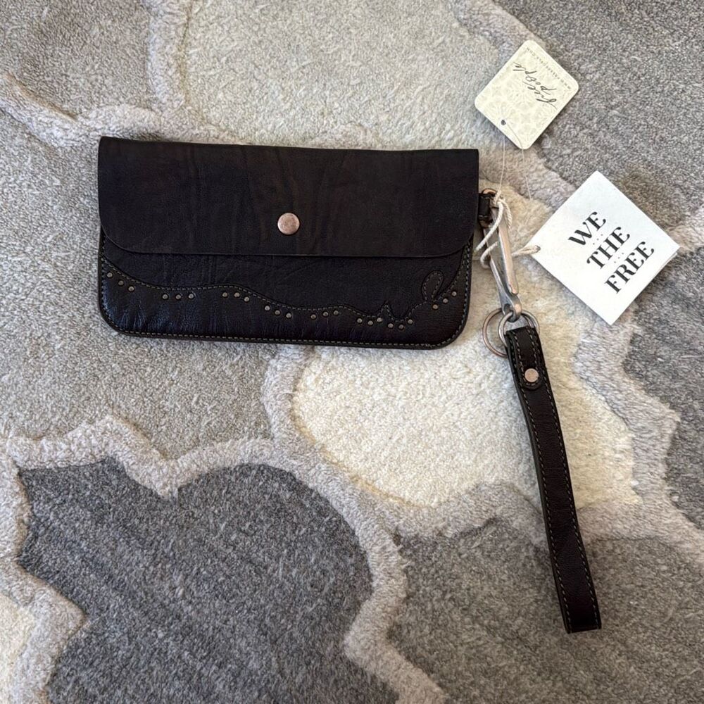 Free People We The Free Western Stud Wallet in Olive Black - Picture 2 of 7
